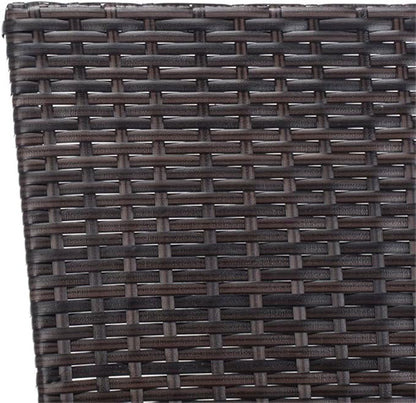 SAFAVIEH Outdoor Collection Moore Brown Rattan/Beige Cushion 3-Piece Patio Lounge Bistro Set with Table (PAT9009B)