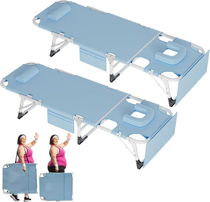 ABORON 3-in-1 Tanning Chair, 5-Position with Face and Arm Holes | 5-position reclining chair includes a removable mat, pillow, face hole and arm slots; folds flat for beach or patio use.