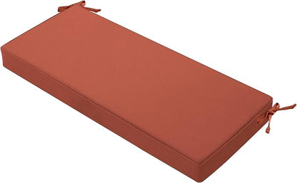 Favoyard Outdoor Bench Cushion 48 x 18 Inch Waterproof Patio Furniture Cushions 3-Year Color Fastness Garden Sofa Settee Couch Swing Pads with Handle and Attach Ties, Spice