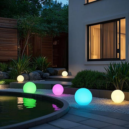 12-Inch LED Ball Light, Changing Glowing Orb Light with Remote, Soft Dimmable Globe Floor Lamp, Rechargeable Globe Mood Lamp, Waterproof Decorative Cordless Night Lights for Home Bedroom Nursery Patio