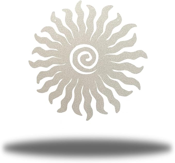 Riverside Designs Sunburst Metal Wall Art Steel Outdoor Decor - Heavy-Duty and Waterproof - Made in USA (12", Silver)
