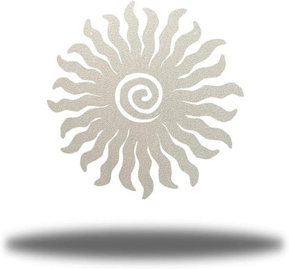 Riverside Designs Sunburst Metal Wall Art Steel Outdoor Decor - Heavy-Duty and Waterproof - Made in USA (12", Silver)