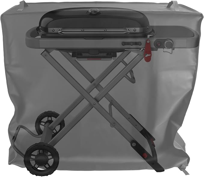 Grill Cover for Weber Traveler Portable Gas Grill 9010001,Weber Traveler Grill CoverHeavy Duty Waterproof 600D Oxford Fabric Grill Cover Portable with Coleman Roadtrip Accessories (Black-2)