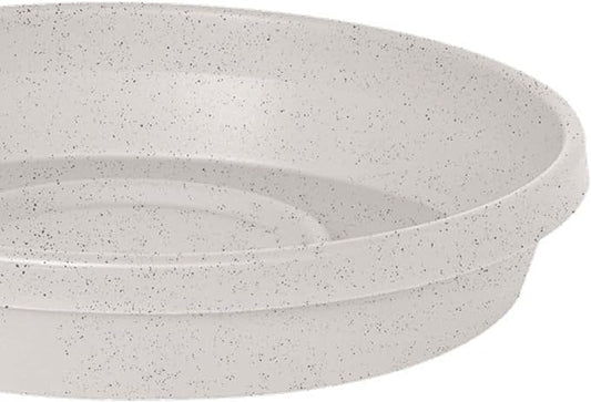 Bloem Terra Resin Saucer Tray: 6.5" Bottom Width - Vanilla Bean - Matte, Durable, Ribbed Bottom, Indoor and Outdoor, Fits 8" Terra Pots