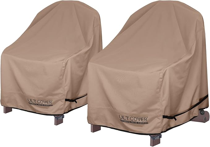 ULTCOVER Waterproof Patio Adirondack Chair Cover 2 Pack for Outdoor Chair Size Upto 28W x 31D x 36H inch