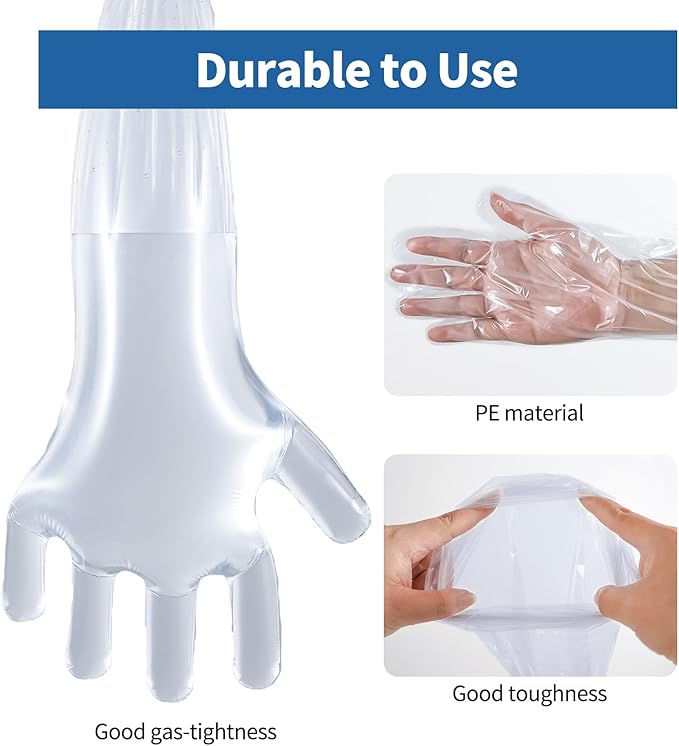 50Pcs Veterinary Insemination Rectal Long Gloves Disposable Plastic Full Arm 35.5inch for Field Dressing House Cleaning Gardening