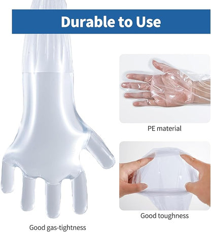 50Pcs Veterinary Insemination Rectal Long Gloves Disposable Plastic Full Arm 35.5inch for Field Dressing House Cleaning Gardening
