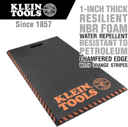 Klein Tools 60136 Kneeling Pads, Adult Men's Large Soft Thick Closed Cell Soft Foam Professional Tradesman Pro Pads with Handle