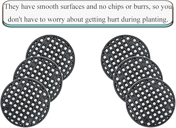 HAHIYO 20PCs 2.6Inch/6.5cm Black Round PP Plastic Flower Pot Hole Mesh Pad Bottom Grid Mat Bonsai Drainage mesh Hole Screens Gasket Prevent Soil Loss Breathable Gasket Drainage Netting for Bonsai