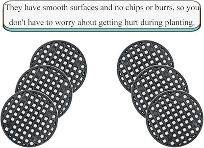 HAHIYO 20PCs 2.6Inch/6.5cm Black Round PP Plastic Flower Pot Hole Mesh Pad Bottom Grid Mat Bonsai Drainage mesh Hole Screens Gasket Prevent Soil Loss Breathable Gasket Drainage Netting for Bonsai