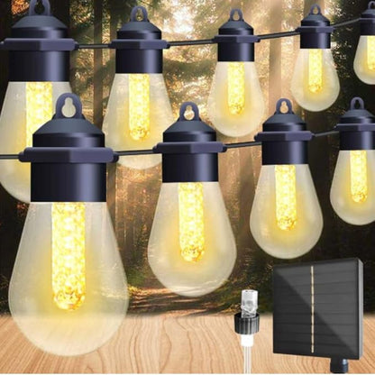 Honche Solar Lights Outdoor Waterproof IP65 with 20 LED Edison Bulb Patio Lights String Lights 49FT Warm White Solar Powered for Bedroom Christmas Camping Wedding Birthday Backyard Gazebo Party