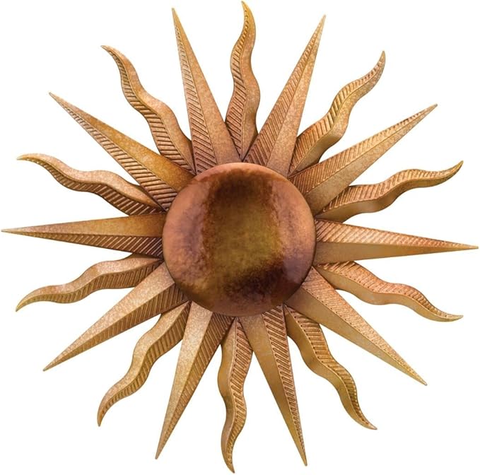 Regal Art & Gift Artisan Large Metal Sun Wall Decor - 30 Inch | Indoor Outdoor Rust-Resistant Sunburst Sculpture | Eye-Catching Metal Sun Wall Art Accent for Patio, Garden, Living Room