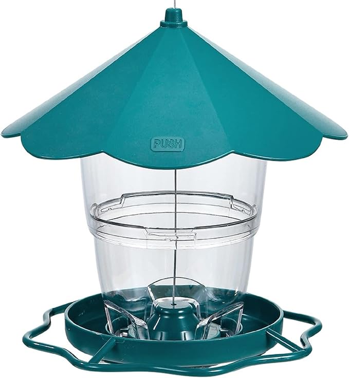 Hanizi Wild Bird Feeders for Outside, Hanging Bird Feeder Squirrel Proof, Outdoor Birds Feeders Wild Bird Seed, Garden Yard Decoration (Green)