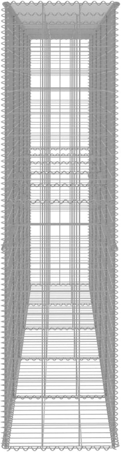 Tidyard Gabion Wall with Cover Mesh Wire Basket Panel Galvanized Steel Garden Stone Fencing Patio Decorative Fence for Outdoor Landscape Lawn 118.1 x 19.7 x 78.7 Inches (L x W x H)