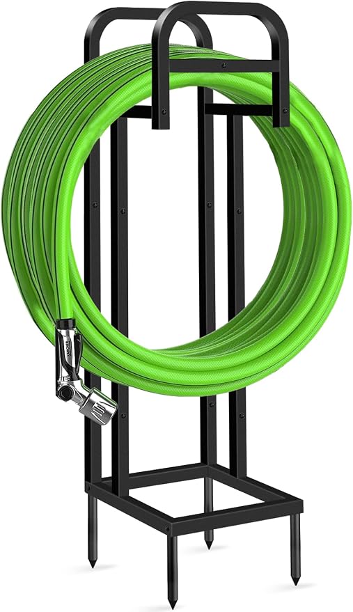 Heavy Duty Freestanding Garden Hose Holder, Upgraded 150FT Capacity Metal Water Hose Stand, Outdoor Hose Hanger Storage Reel for Lawn, Yard & Garden
