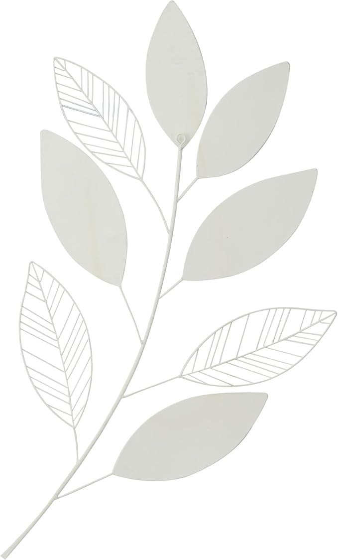 Deco 79 Metal Leaf Home Wall Decor Wall Sculpture, Wall Art 21" x 2" x 36", Brown