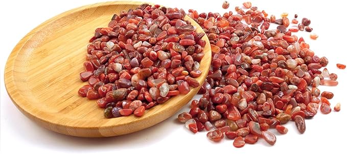 Decorative Stones, 1 Lb/460g (Fill 0.9 Cup) Natural Red Agate Pebbles Irregular Crystal Rock Gravel for Aquarium Turtle Tank Decoration/Succulent Plant Landscape/Flowerpot Vase Ornament