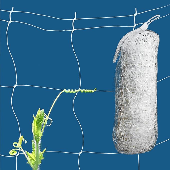 White Trellis Netting 5x100 ft Heavy Duty Garden Trellis Netting Polypropylene Plant Support Garden Net for Climbing Vegetables Fruits Flowers