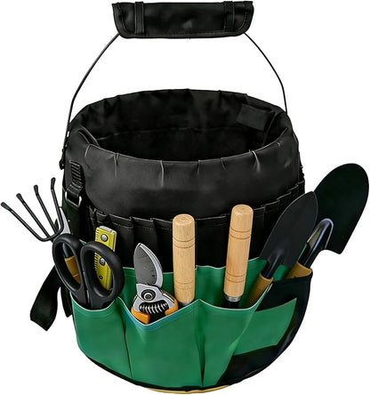 Bucket Tool Bag Organizer with 42 Pockets Multi-functional Garden Tool Bag Organizer 5 Gallon Bucket Tools Kit for Women Men (Tools are not included)