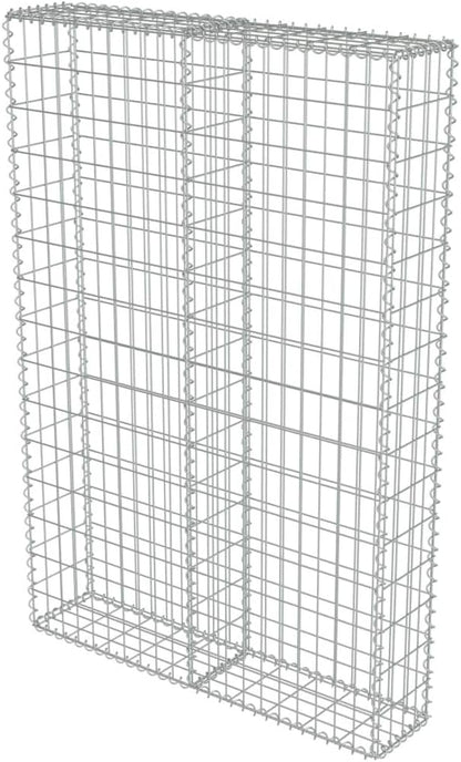 Galvanized Steel Gabion Wall with Covers, Gabion Mesh Wire Wall Panel Galvanized Steel Garden Stone Wire Basket Fencing Patio Decorative Fence, 39.4"x7.87"x59",-179