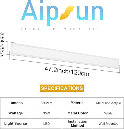 Outdoor Lights 2 Pack,Modern Outdoor Wall Light Fixture Long Strip White LED Wall Sconces IP65 Anti Rust Warm Light 3000K Exterior Wall Mount Lights for Entrance, Hallway, Garage, Porch