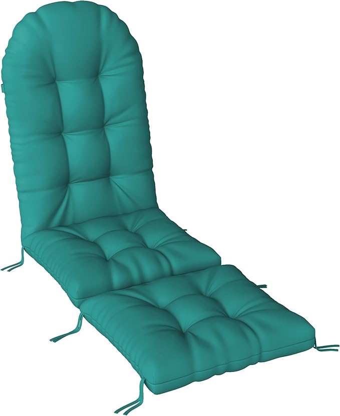 Adirondack Chair Cushion with Ottoman, Folding Adjustable Adirondack Seat Cushions, Waterproof Adirondack Patio Chair Pads for Garden, Deck, or Poolside, Large-Lake Blue-1
