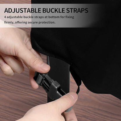 Easy-Going 600D Heavy Duty Patio Furniture Cover, Outdoor Rectangular Table and Chair Set Cover, Waterproof Outdoor Sectional Set Cover (124"L x 71"W x 28"H, Black)