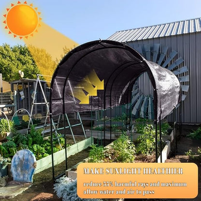 Cool Area 55% 8x10ft Sunblock Shade Cloth Cover Mesh UV Resistant Net for Garden Flower Plant Greenhouse, Black