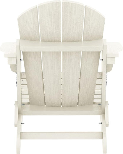 SERWALL Adirondack Chair - Folding Adirondack Chairs HIPS Outdoor Chairs Set of 8 Weather Resistant- White