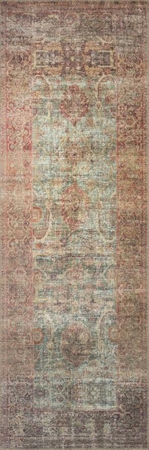 Loloi Amber Lewis Georgie Collection GER-03 Jade/Sunset 3'-9" x 5'-6", .19" Pile Height, Accent Rug