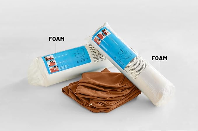 ARTPLAN Olefin 24x24 Deep Seat Patio Cushions for Outdoor Furniture,Extra 6 inch Thick,Back 18"x24",Removable,Replacement,Solid/Floral,Outdoor/Indoor,Signal Orange