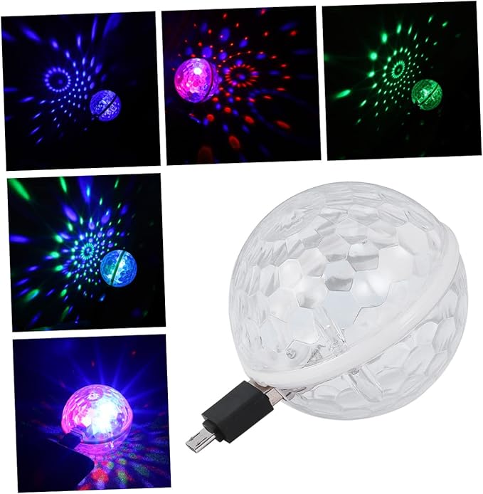SHINEOFI Mini Crystal Led Light USB Powered Battery Operated Globe Light Disco Ball Balloons Stage
