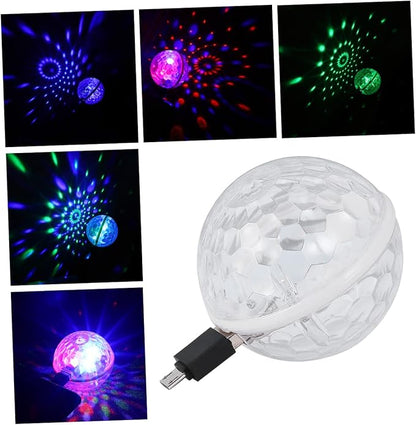SHINEOFI Mini Crystal Led Light USB Powered Battery Operated Globe Light Disco Ball Balloons Stage