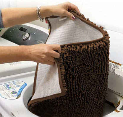 Muddy Mat® | Super Water Absorbent Door Mat Indoor, Microfiber Quick Dry Chenille Entryway Rug, Slip Resistant Front Door Mat, Indoor Mats for Entryway, Machine Washable Pet Rug, Brown 36"x72"