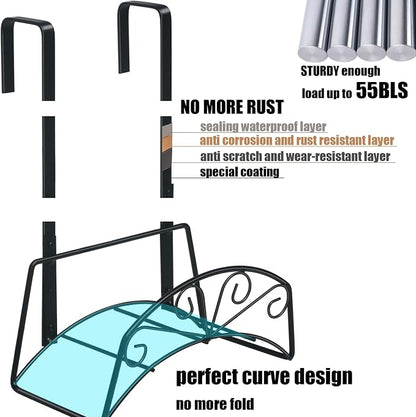 Garden Hose Holder for Outside Yard Hang Over the Door and Fence, Holds Up to 150Ft, Black