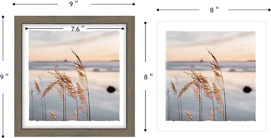 Framed Lake Photo Wall Art: Modern Warm Bright Landscape Painting Relaxing Various Mountain Water View Prints Frames Natural Foggy Forest Gallery Artwork 6 Pieces Small Sunrise Picture for Bedroom