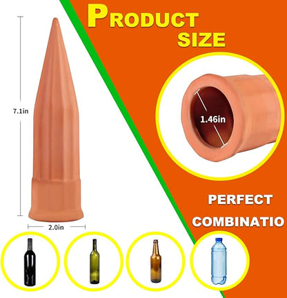TKSCUSR Plant Self-Watering Stakes-15 Pack Terracotta Automatic Plant Waterer Devices Auto-Water Irrigation System for Indoor/Outdoor Plants