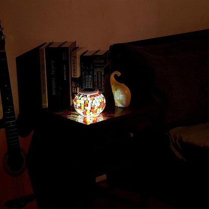 Solar Glass Ball Light Mosaic Jar Lights,Color Changing Globe Table Lamp Waterproof LED Night Light for Garden Patio Party Yard Outdoor Indoor Decorations (Ball)