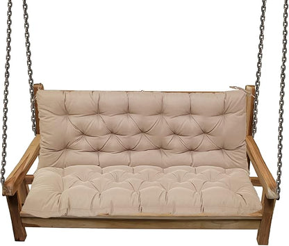 Replacement Cushions for Swing, Swing Cushions 3 Seater Replacement, Waterproof Thicken Washable Pad Cushion for Outdoor Indoor Furniture Swing Patio (Khaki, 40x60 inch)