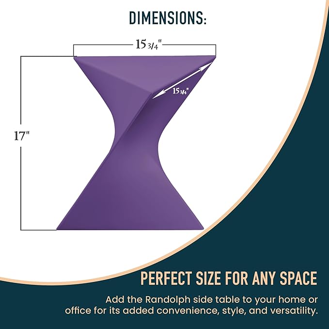 LeisureMod 15.75" Stackable Weather-Resistant Plastic Triangular Side Table - Accent End Table for Indoor & Outdoor Use (Purple, Set of 2)