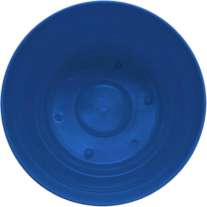 Bloem Saturn 7" Classic Blue Round Resin Planter Pot with Snap-in Saucer for Indoor and Outdoor Gardening