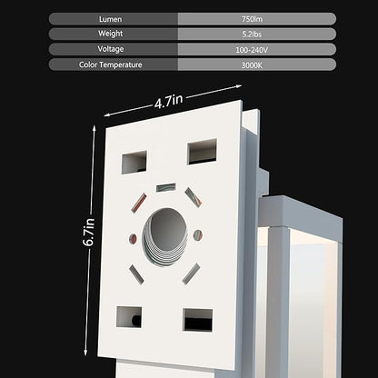 Outdoor Wall Sconce Light Exterior IP54 Waterproof LED Wall Light Fixture White Porch Light Outdoor Wall Mount Lamp Lantern Anti-Rust Aluminum for Patio Garage13W 750Lm 3000K