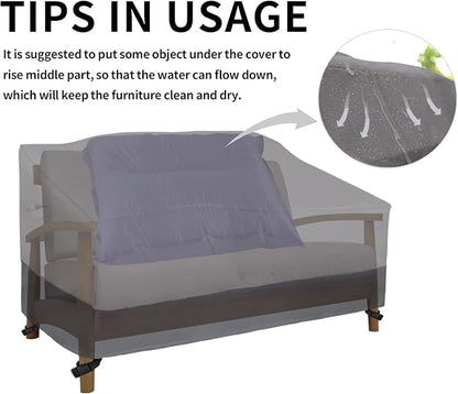 Easy-Going Outdoor Couch Cover, Heavy Duty 3-Seater Patio Sofa Cover, Windproof Outdoor Furniture Cover with Air Vent (88Wx32.5Dx33H inch,Gray/Dark Gray)