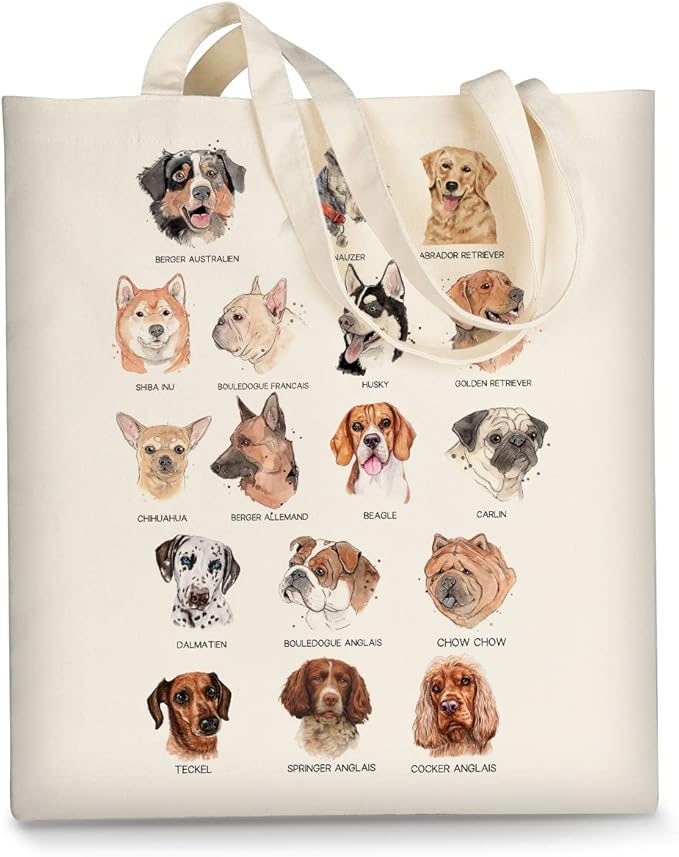 AUSVKAI Canvas Tote Bag Aesthetic for Women, Cute Reusable Cloth Cotton Bags for Shopping Beach Grocery