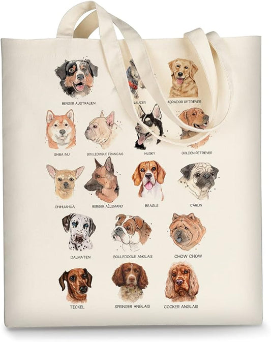 AUSVKAI Canvas Tote Bag Aesthetic for Women, Cute Reusable Cloth Cotton Bags for Shopping Beach Grocery