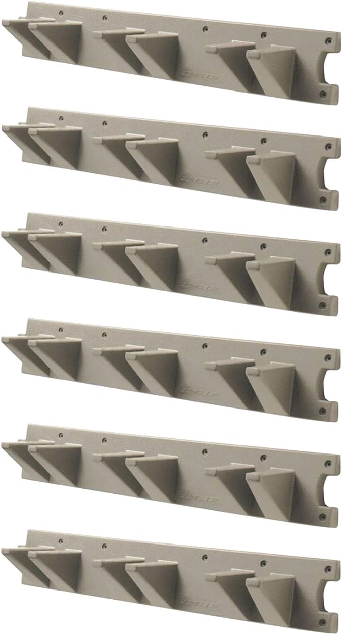 Suncast 6 Pack Wall Stud Mounted Garden Tool Hanger Organizer for Garage or Storage Space, 24 x 4.25 x 6 Inches, Holds Up to 6 Long Handled Tools