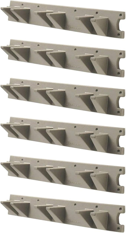 Suncast 6 Pack Wall Stud Mounted Garden Tool Hanger Organizer for Garage or Storage Space, 24 x 4.25 x 6 Inches, Holds Up to 6 Long Handled Tools