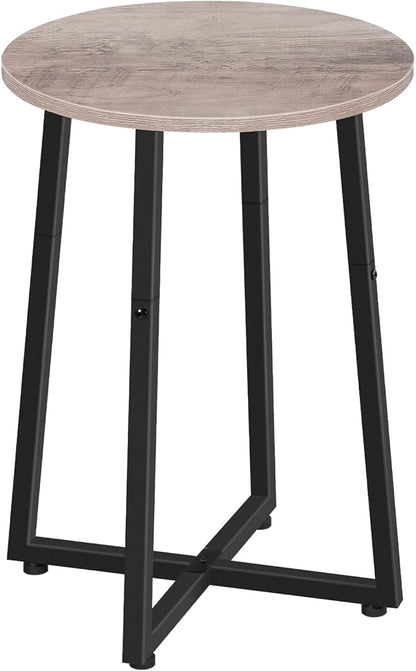 HOOBRO Side Table, Round End Accent Table with Sturdy Metal Pedestal, 15.7" Round Nightstand, for Living Room, Bedroom, Balcony, Office, Greige BG95BZ01