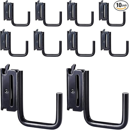 10 Pack 2" E Track J Hooks Heavy Duty Black Steel E-Track Tie Down Accessories for Box Truck, Enclosed Trailer, Garage, Vans, Warehouse, Workshop