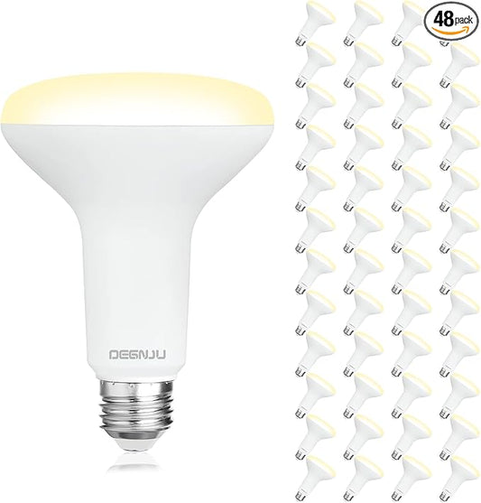 48 Pack Indoor Flood Light Bulbs, BR30 LED Bulb 7W Equivalent 65W, Dimmable Recessed Light Bulbs, 650LM 2700K Soft White 15000 Lifetime LED Can Light Bulb, Interior Home E26 Base